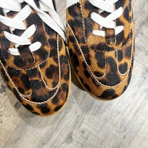 Boden Leopard Print Calf Hair Low Top Sneakers Brown White | Size 42 - Picture 8 of 8